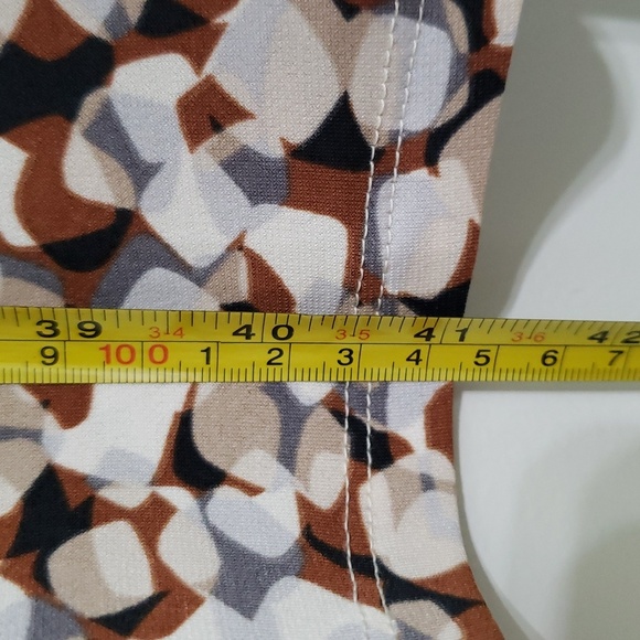 Y2k Retro Bodycon Midi Dress Medium Brown Tan Cowl Neck 3/4 Sleeve Office Career - Picture 8 of 12